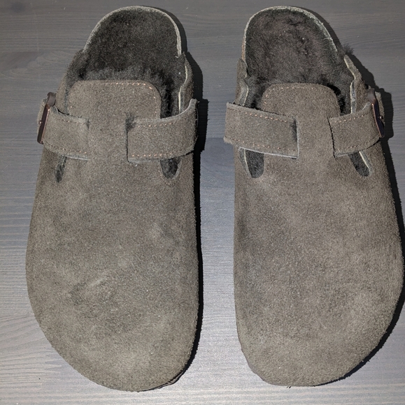 Boston Shearling Suede Leather Birkenstock - Mocha! EU size 39 - US 8 - Picture 3 of 6